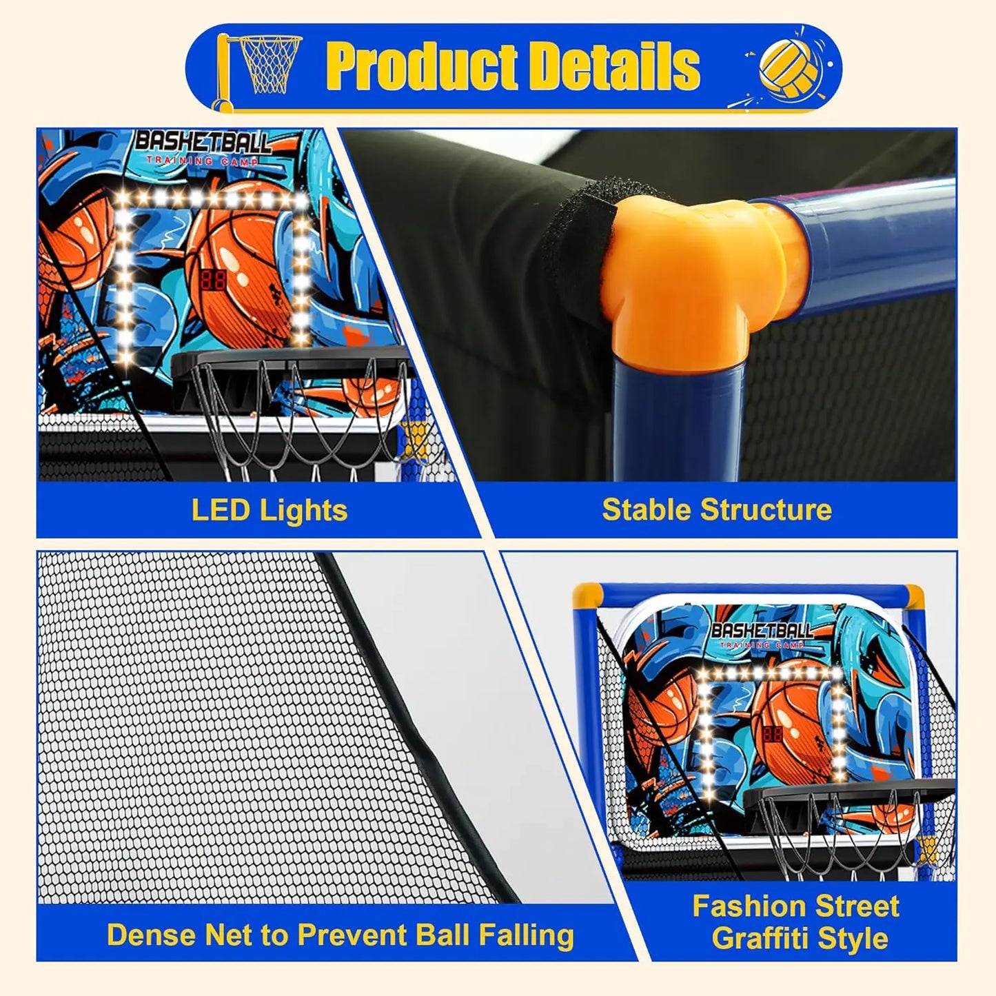 Kids Arcade Basketball Hoop – Indoor & Outdoor Fun