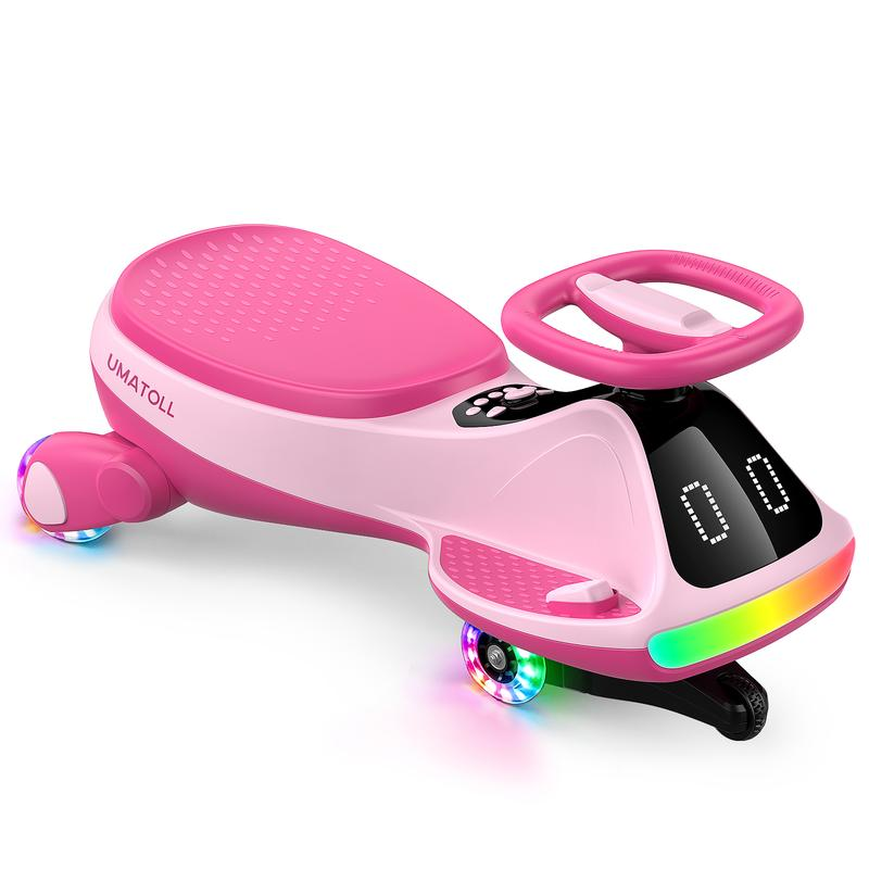 Kids’ 12V Wiggle Car with LED Lights & Bluetooth Fun