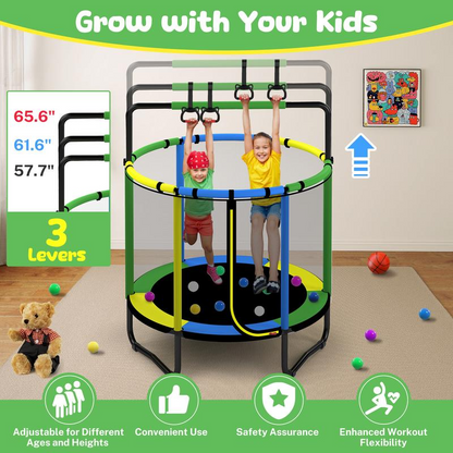 55" Trampoline for Kids – Basketball, Swing & Ocean Balls!