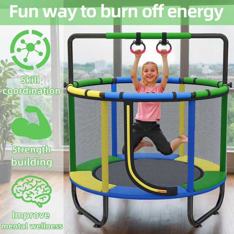 55" Trampoline for Kids – Basketball, Swing & Ocean Balls!